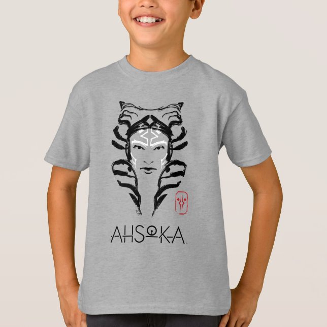 Ahsoka Face Brush Illustration T-Shirt (Front)