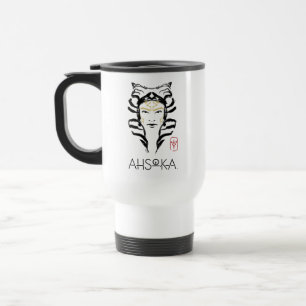 Ahsoka Face Brush Illustration Travel Mug