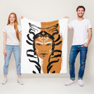 Ahsoka Orange Swatch Brush Illustration Fleece Blanket
