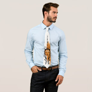 Ahsoka Orange Swatch Brush Illustration Neck Tie