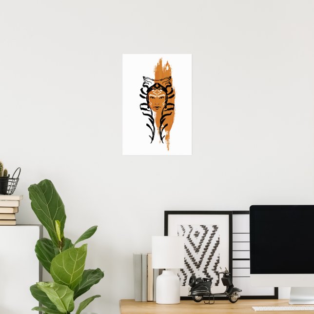 Ahsoka Orange Swatch Brush Illustration Poster (Home Office)