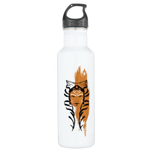 Ahsoka Orange Swatch Brush Illustration Stainless Steel Water Bottle