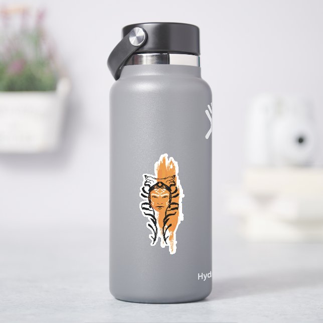 Ahsoka Orange Swatch Brush Illustration Sticker (HydroFlask)