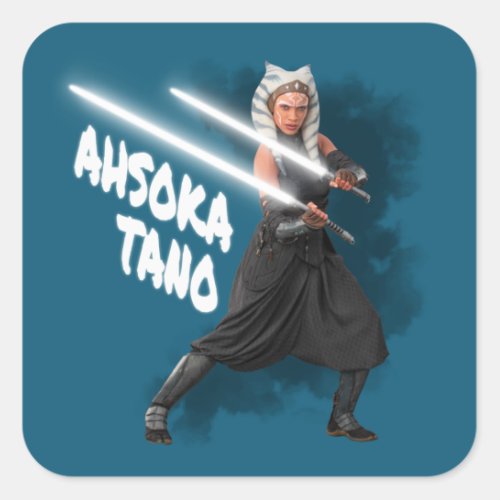 Ahsoka Tano Lightsaber Graphic Square Sticker