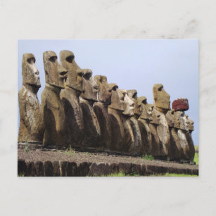 Ahu Tongariki, Easter Island, Chile Postcard