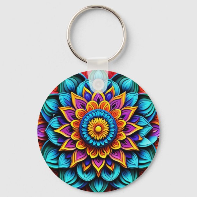 Ai abstract artwork keychain (Front)