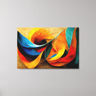 AI ART - Abstract AI Art: Folds of Colors Canvas Print