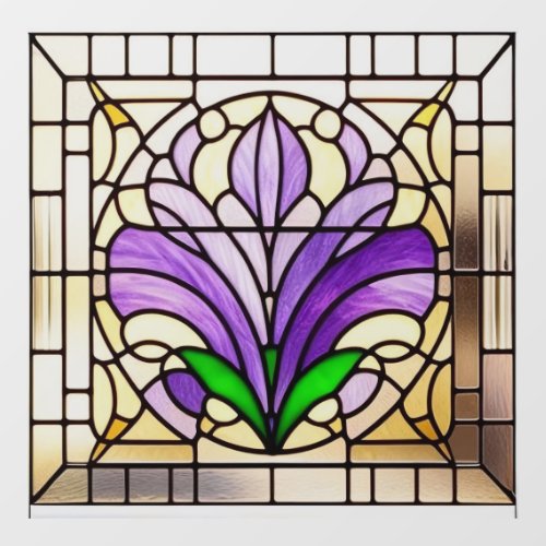 AI Art Art Nouveau Stained Glass Window Clings 