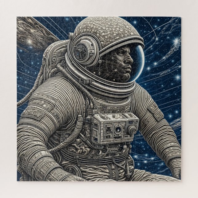 Ai Art Astronaut in Space Jigsaw Puzzle (Vertical)
