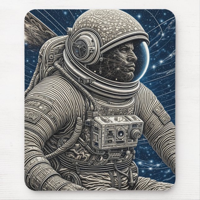 Ai Art Astronaut in Space Mouse Pad (Front)