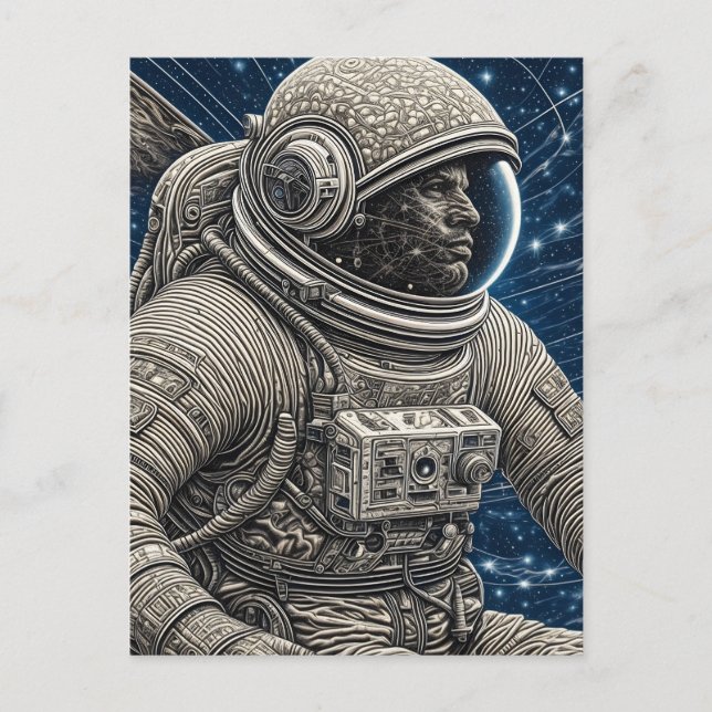 Ai Art Astronaut in Space Postcard (Front)