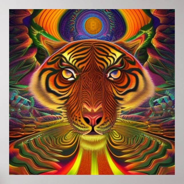 AI Art Bitcoin Crypto NFT Art Poster (Front)