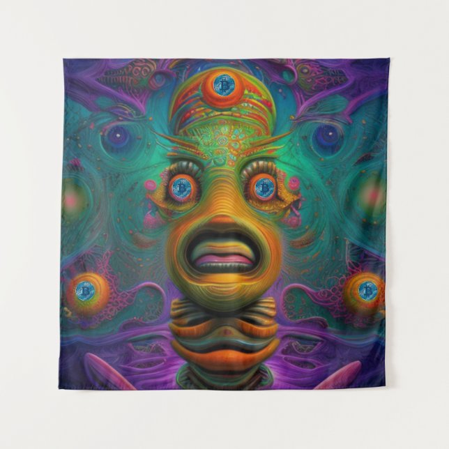 AI Art Bitcoin Crypto NFT Art Tapestry (Front)