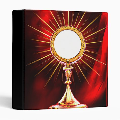 AI Art Blessed Sacrament Host in a Monstrance 1 3 Ring Binder