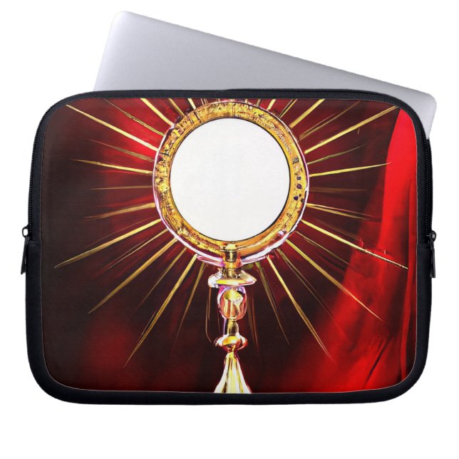 AI Art Blessed Sacrament Host in a Monstrance 1 Laptop Sleeve (Front)