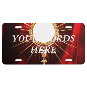 AI Art Blessed Sacrament Host in a Monstrance 1 License Plate