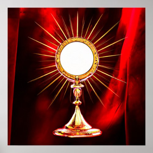 AI Art Blessed Sacrament Host in a Monstrance 1 Poster