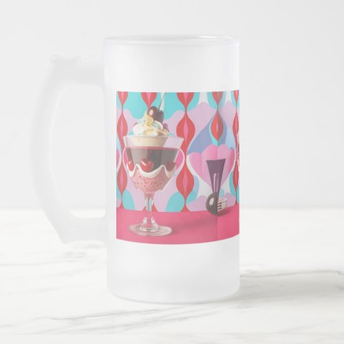 AI Art Cherry Parfait Frosted Mug 16 Ounce