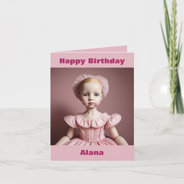AI Art Doll Happy Birthday Card  (Front)