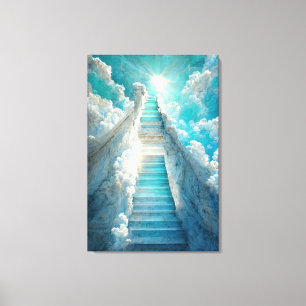 AI Art Gallery™ - Stairway to Heaven: Blue Skies C Canvas Print