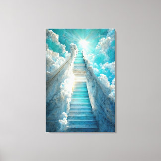 AI Art Gallery™ - Stairway to Heaven: Blue Skies C Canvas Print