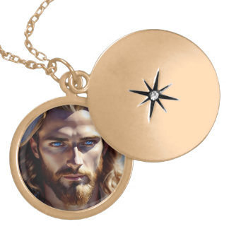 AI art Jesus Christ - Protector Gold Plated Necklace