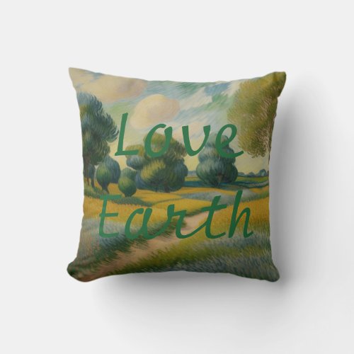AI Art Love Earth Pillow