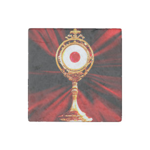 AI Art of A Eucharistic Miracle Stone Magnet