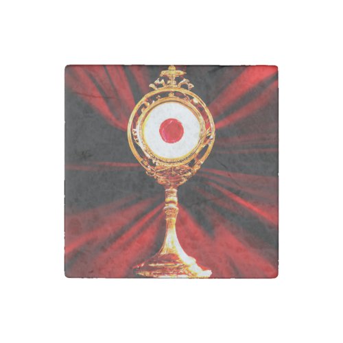 AI Art of A Eucharistic Miracle Stone Magnet