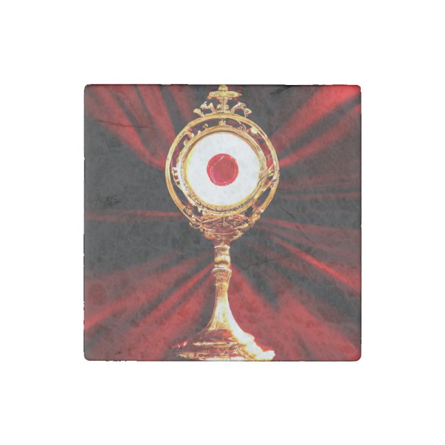 AI Art of A Eucharistic Miracle Stone Magnet (Front)