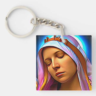 AI Art of The Blessed Virgin Mary Keychain