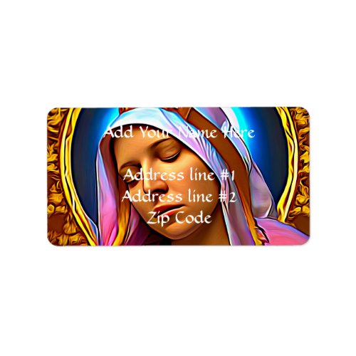 AI Art of The Blessed Virgin Mary Label
