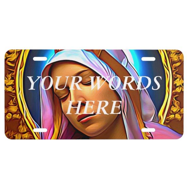 AI Art of The Blessed Virgin Mary License Plate (Front)