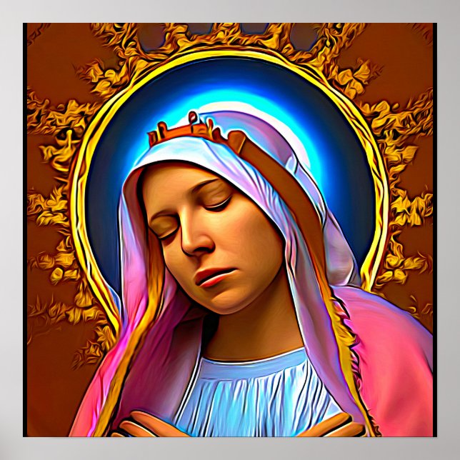 AI Art of The Blessed Virgin Mary Poster (Front)