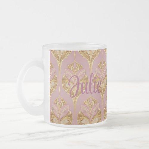 AI Art Pink And Gold Julie Custom Frosted Mug 