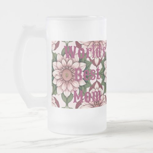 AI Art Pink Dahlia Flowers Custom Frosted Mug