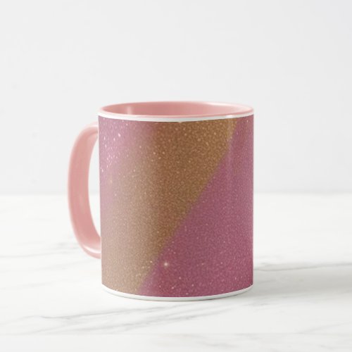 AI Art Pink Gold Glitter Sparkle Combo Mug