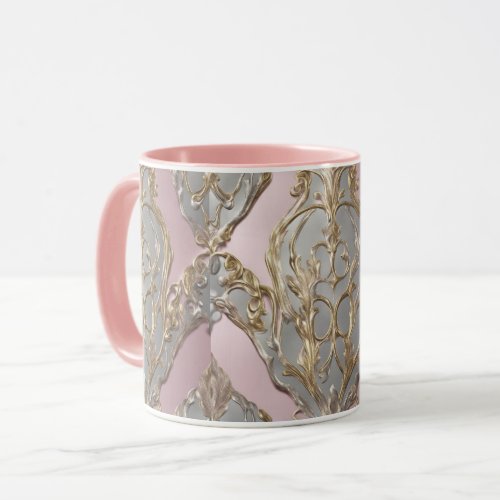 AI Art Pink Gold Silver Glitter Sparkle Combo Mug