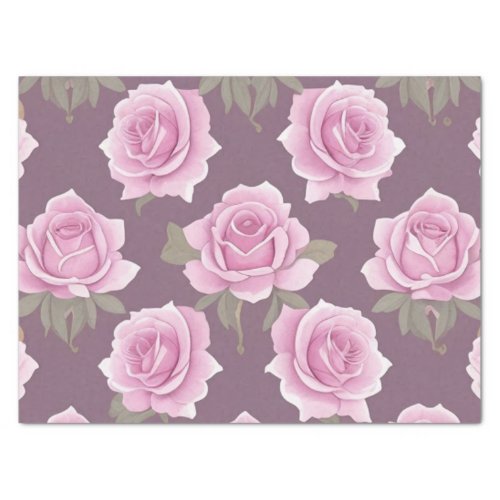 AI Art Pink Roses Tissue Paper 