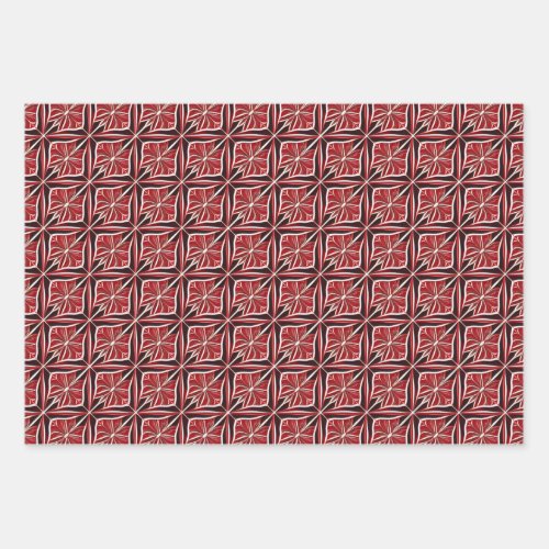 Ai Art Red White Flower Wrapping Paper Sheets