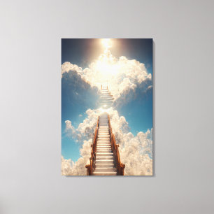 AI Art - Stairway to Heaven: Don't Look Down Canva Canvas Print