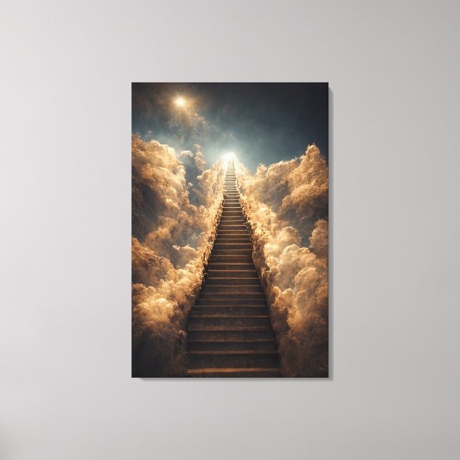 AI Art - Stairway to Heaven: Through the Storm Can Canvas Print (Front)
