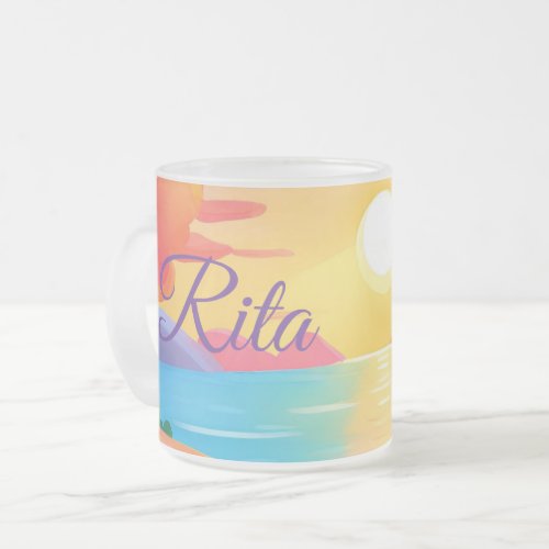 AI Art Sunrise Rita Frosted Mug