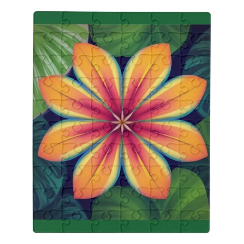  AI Art Tropical Flower Acrylic Puzzle