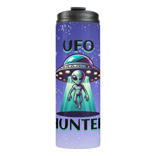  Ai Art with UFO Beaming up an Alien  UFO Hunter Thermal Tumbler