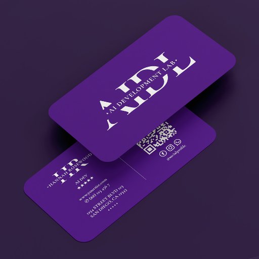 Customizable AI Artificial Intelligence Purple Monogram Modern Business Card