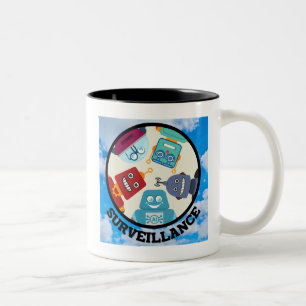 AI (Artificial Intelligence) - Surveillance Two-Tone Coffee Mug