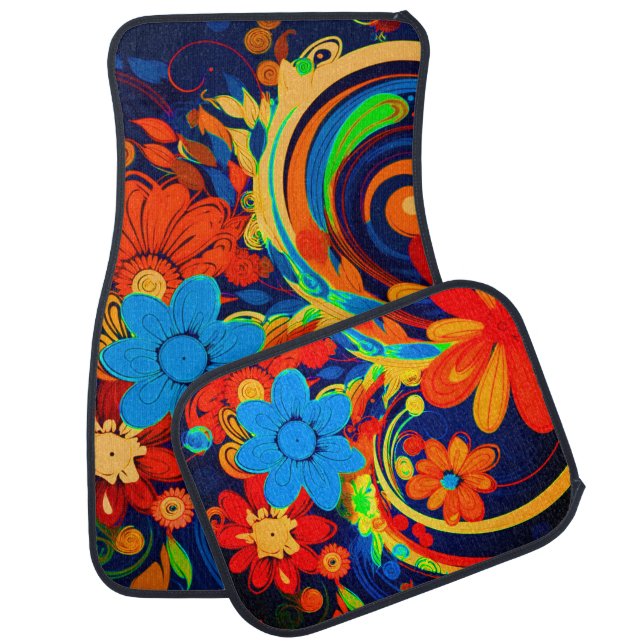 Ai Artsy Flowers Car Floor Mat (Set)