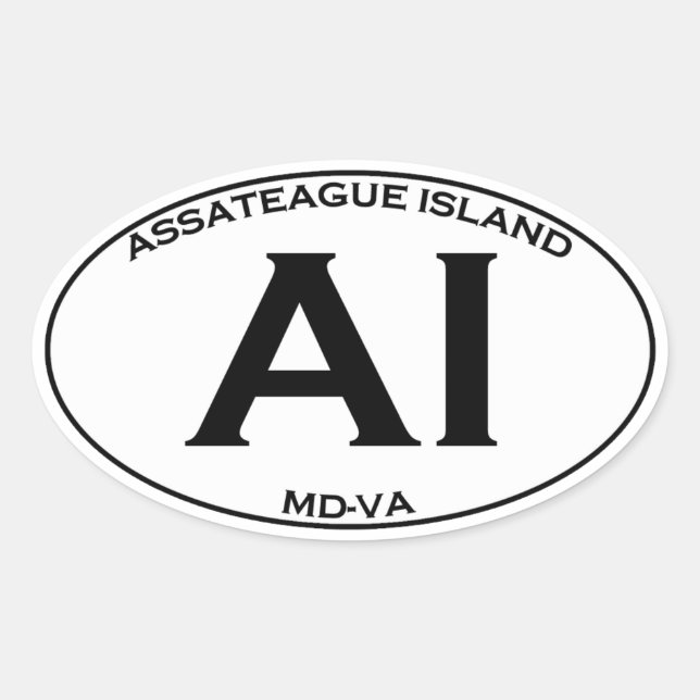 AI  - Assateague Island Oval Logo Sticker (Front)
