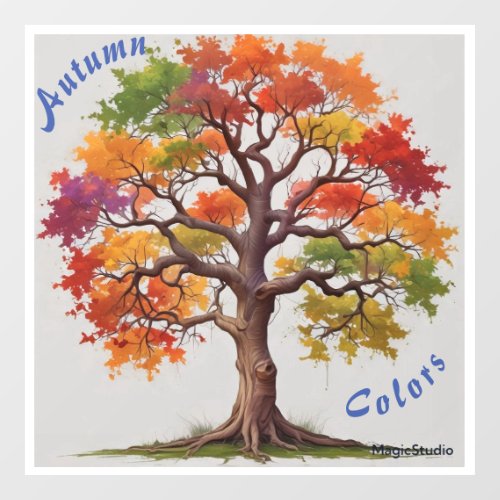 AI Autumn Colors Window Cling Decal